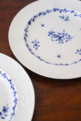 Load image into Gallery viewer, PAIR Blue + White Floral Spode Plates (c. 1840)
