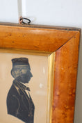 Load image into Gallery viewer, 19th-Century Silhouette Portrait of a Man Wearing a Hat, in a Maple Frame
