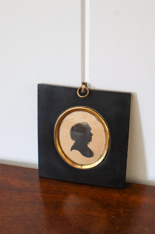 19th Century Silhouette Portrait Of Woman With Neck Frill