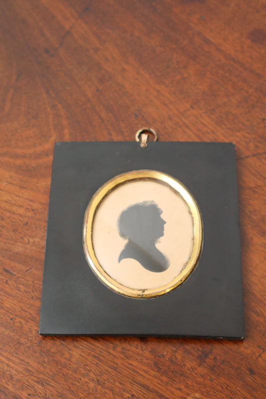 19th Century Silhouette Portrait Of Woman With Neck Frill
