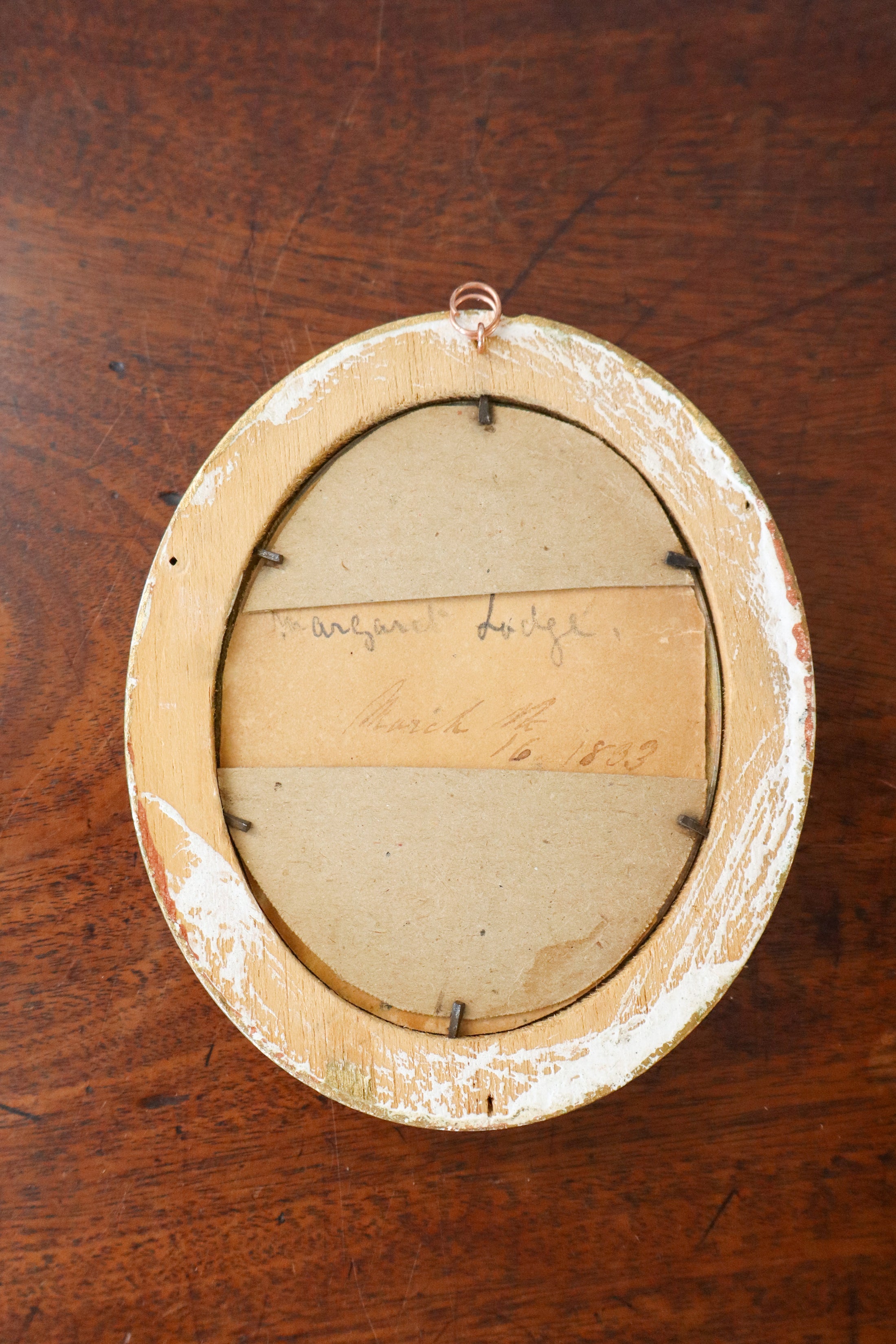 Antique Silhouette of a Young Woman in Oval Gilt Wood Frame (c. 1830)