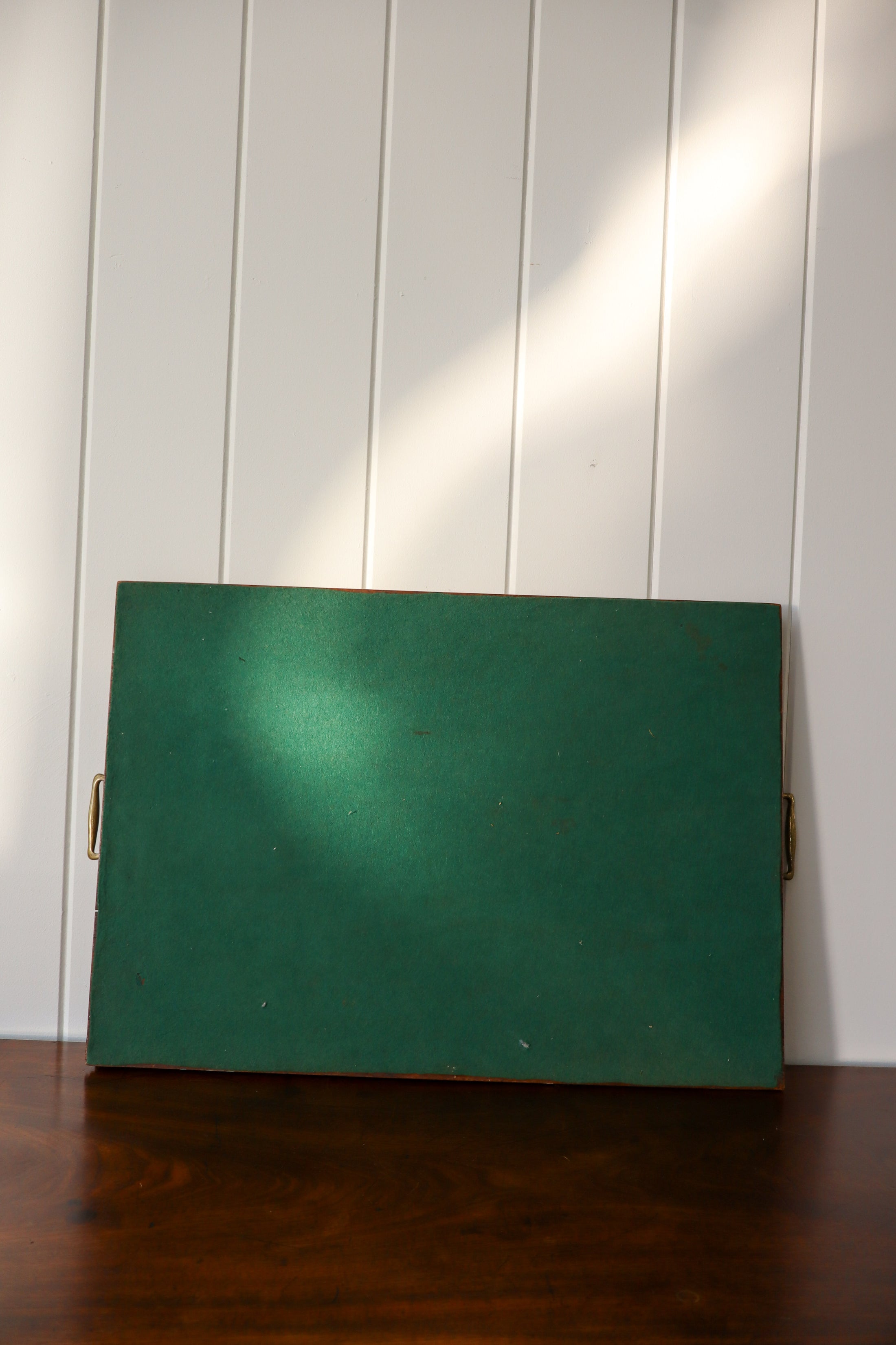 Large English Oak Tray with Brass Handles