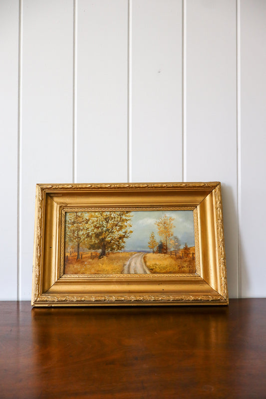 Signed Original Oil On Canvas by M. Quilter (British), Dated 1914 “Late Summer Dales”