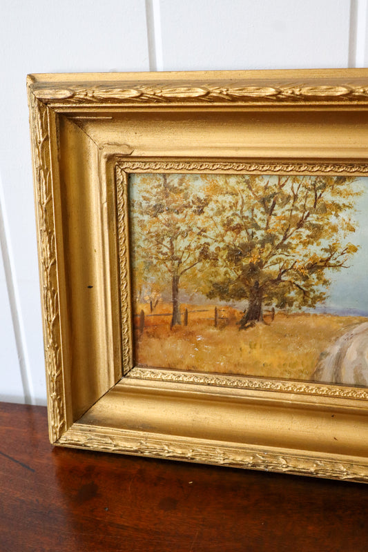 Signed Original Oil On Canvas by M. Quilter (British), Dated 1914 “Late Summer Dales”