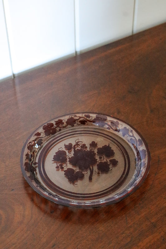 19th Century Victorian Red Bohemian Leaf Plate (c. 1890)