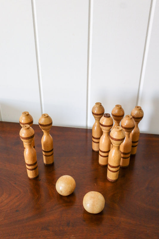 Vintage Children’s Wooden Bowling Pin Set