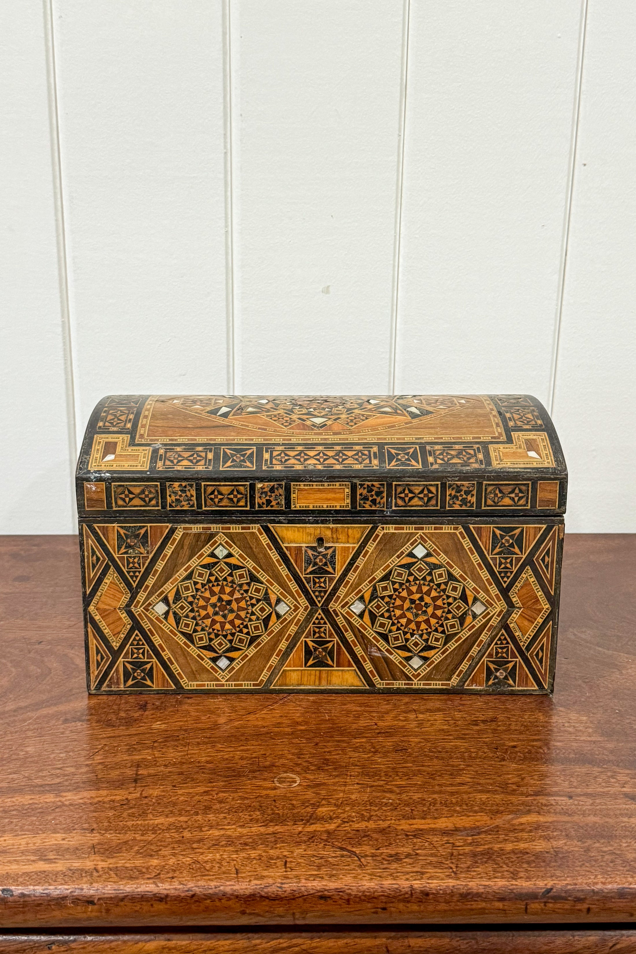 19th Century Large Fully Inlaid Mosaic Dome Box