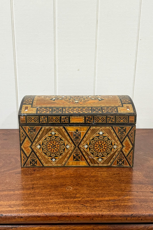 19th Century Large Fully Inlaid Mosaic Dome Box