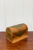 Load image into Gallery viewer, Victorian Stationery Box with Dome Lid, Brass Inlay + Inkwell
