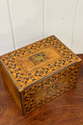 Load image into Gallery viewer, Early 19th Century Tunbridge Box with Yellow Interior Lid
