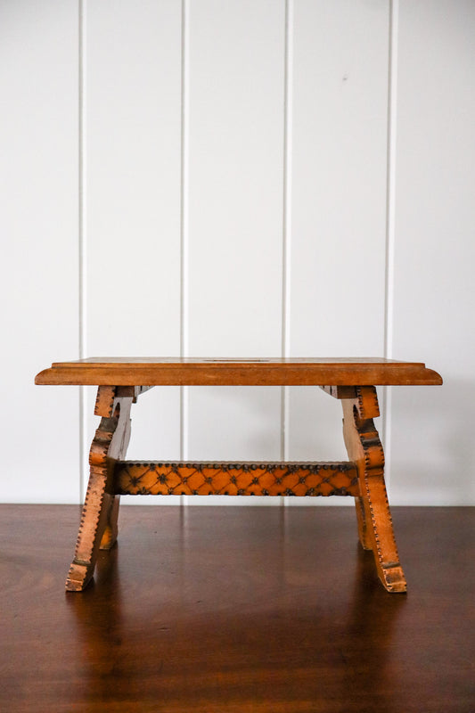 Petite Antique Hand Carved Stool (Possibly Scottish; c.1900)