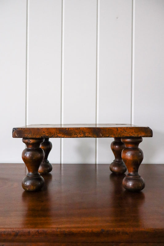 Antique English Oak Single Plank Joint Stool on Feet (c. 1880)