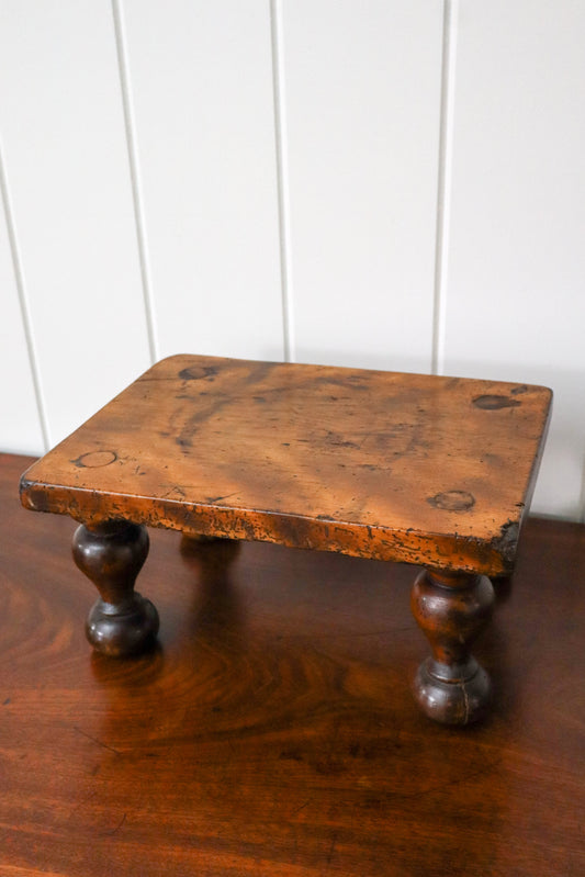 Antique English Oak Single Plank Joint Stool on Feet (c. 1880)