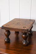 Load image into Gallery viewer, Antique English Oak Single Plank Joint Stool on Feet (c. 1880)

