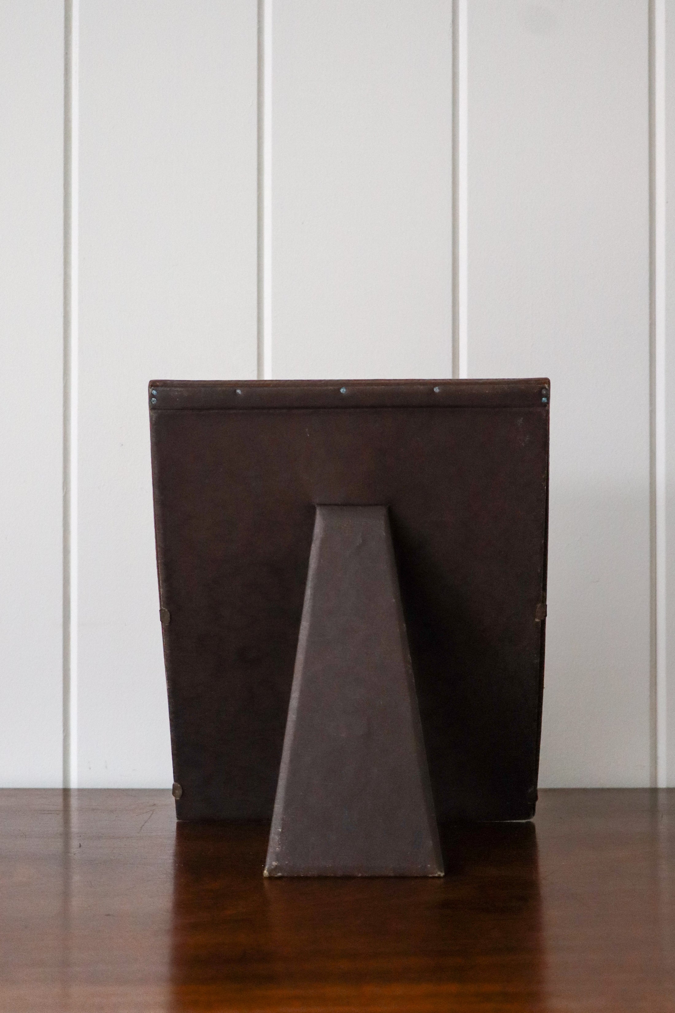 Antique English Brown Embossed Leather Frame (c. 1920)