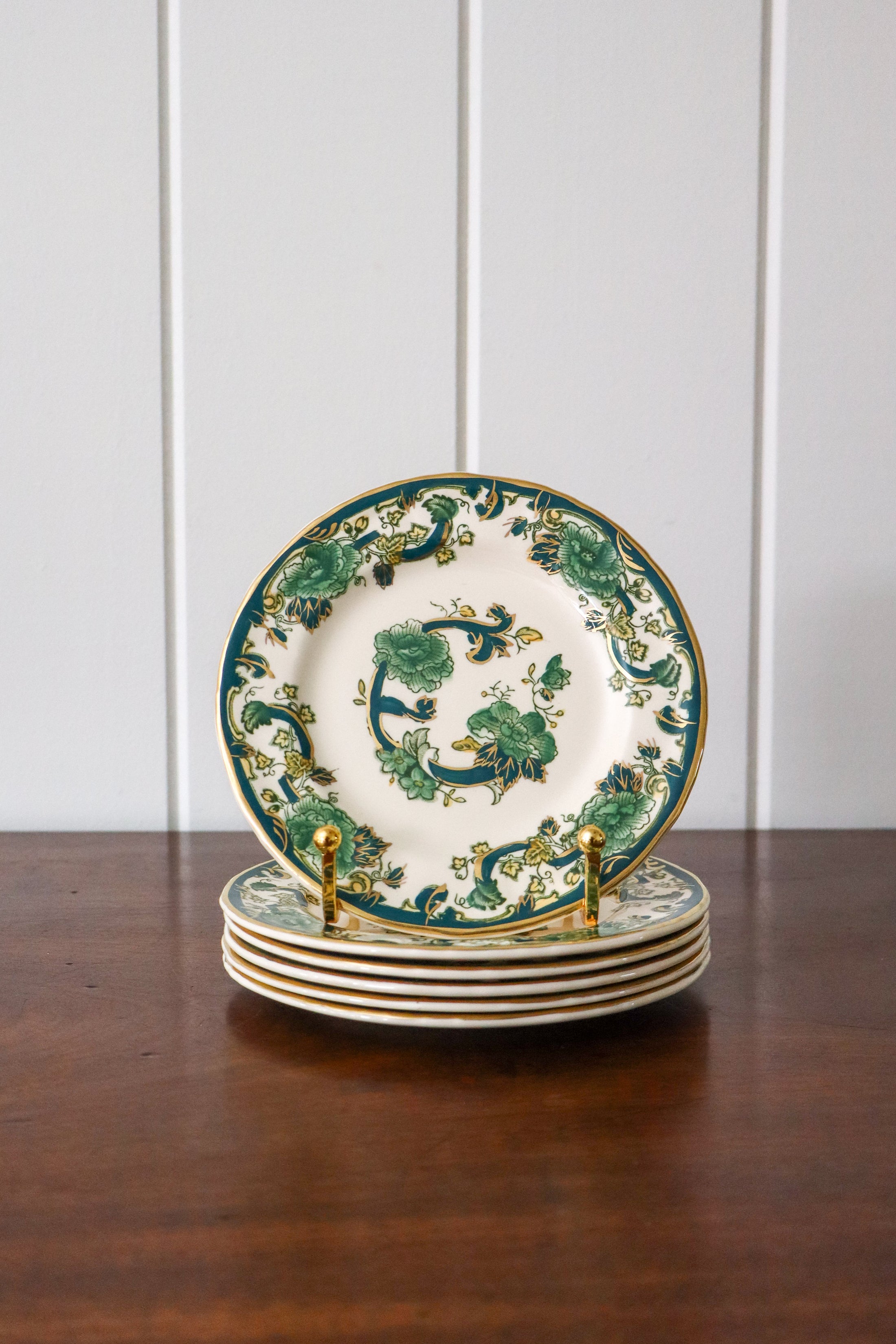 SET of 6 Masons Ironstone ‘Chartreuse’ Floral Small 5.75”W Plates