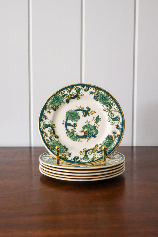 SET of 6 Masons Ironstone ‘Chartreuse’ Floral Small 5.75”W Plates