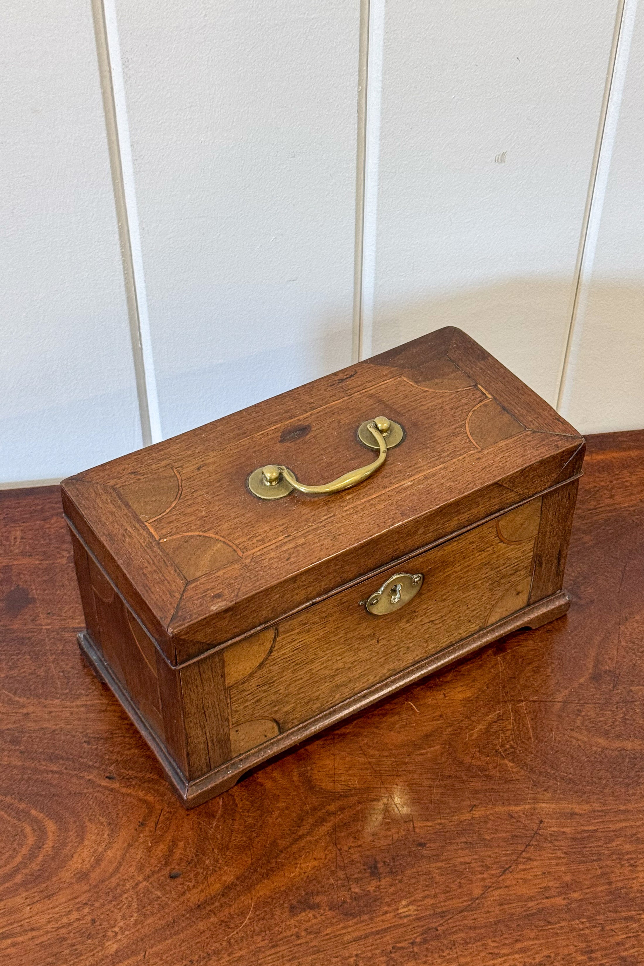 Georgian Tea Box With Swan Neck Top Handle (c. 1780)