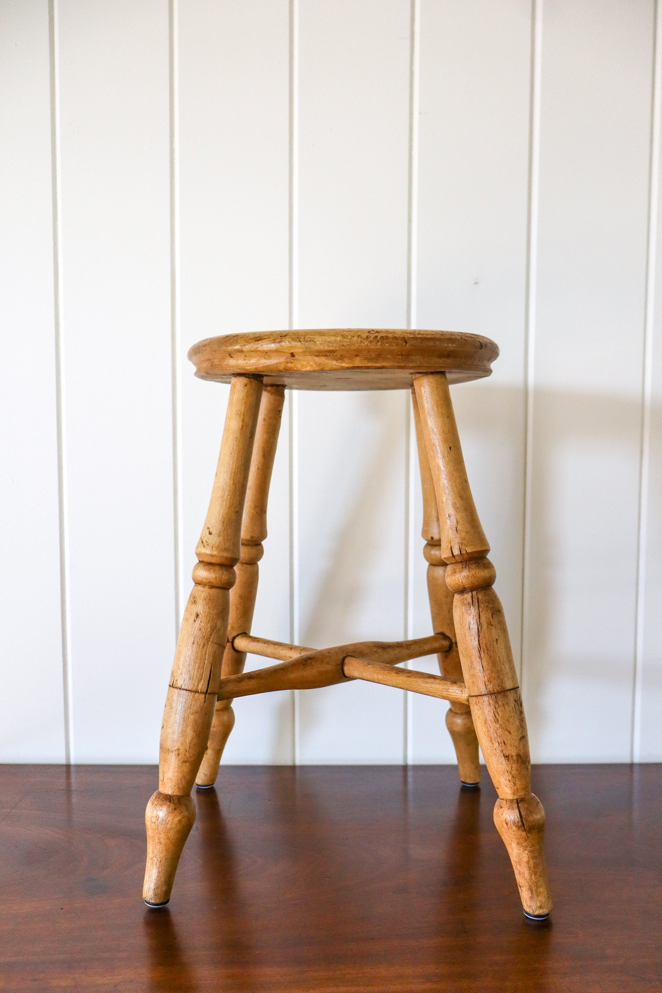 Unusual Antique Pine Stool