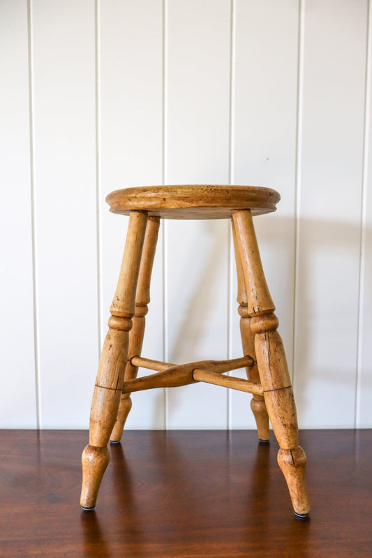Unusual Antique Pine Stool