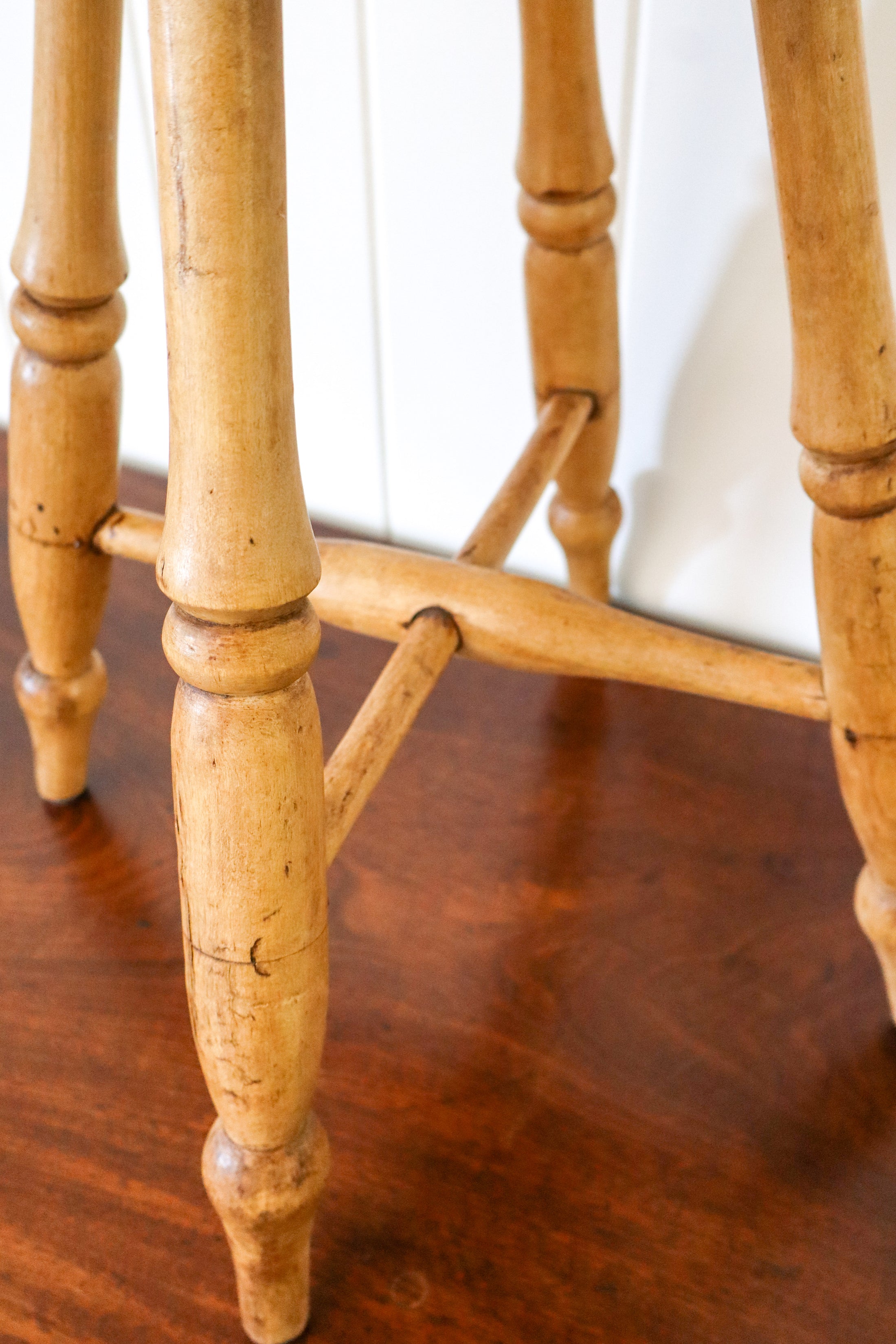 Unusual Antique Pine Stool
