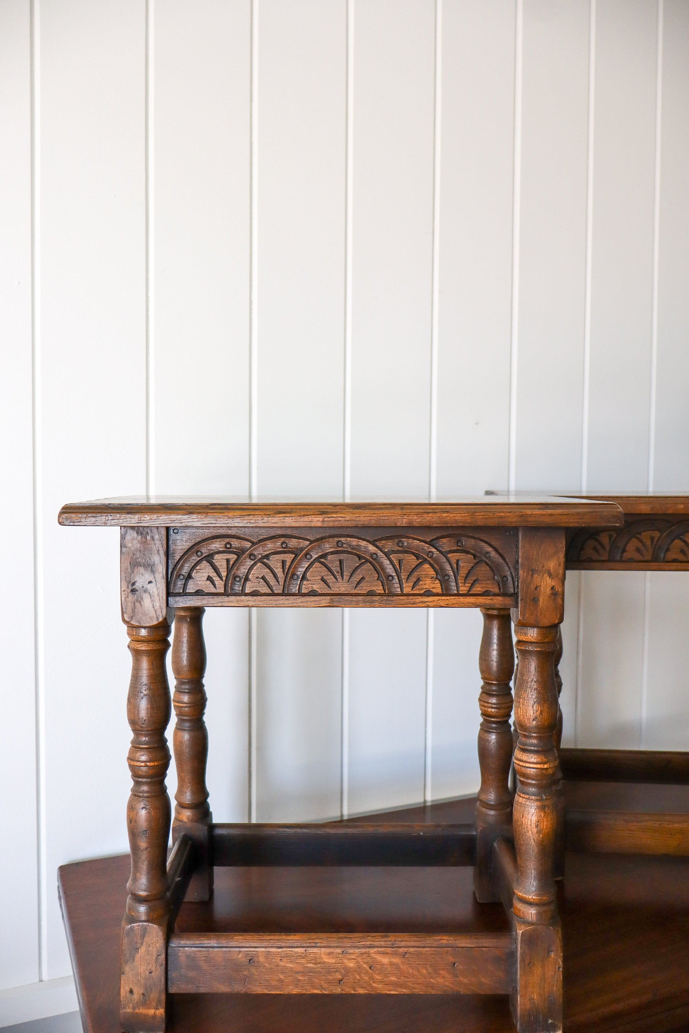 PAIR Antique English Oak Joint Stools