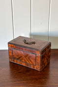 Load image into Gallery viewer, 18th Century Inlaid Tea Caddy with Handle (c. 1760) | Complete with Original Fittings + Working Key
