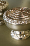 Load image into Gallery viewer, English Silver Plate Rose Bowl with Floral Rim Frogger (c. 1920)
