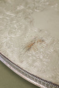 Load image into Gallery viewer, Barker Ellis Silver Plate Oval Etched Tray on Bun Feet (England, c. 1910)
