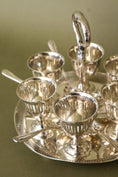 Load image into Gallery viewer, Victorian English Silver Plate Pierced SET of 6 Egg Cups + Spoons
