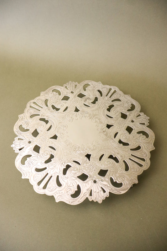 Round Silver Plate Trivet
