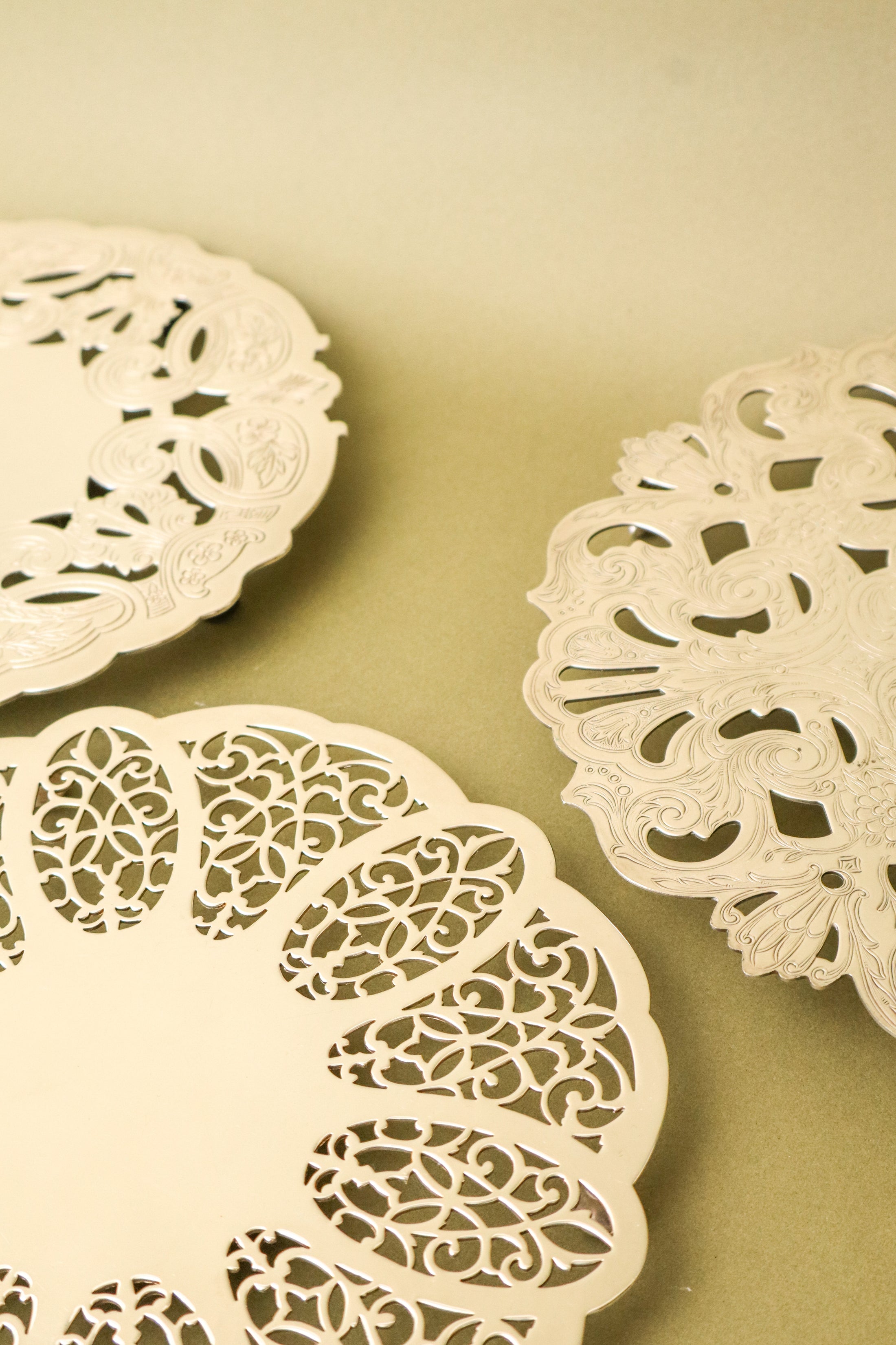 Round Silver Plate Trivet