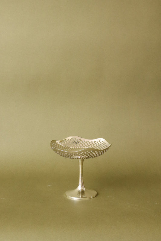English Silver Plate Compote with Reticulated Rim (c. 1934) by Purcell Bros