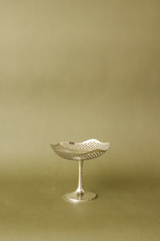 English Silver Plate Compote with Reticulated Rim (c. 1934) by Purcell Bros