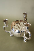 Load image into Gallery viewer, Silver Plate Floral Frogger with Candleholders
