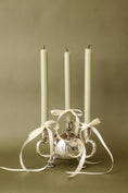 Load image into Gallery viewer, Silver Plate Floral Frogger with Candleholders
