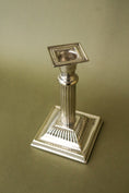 Load image into Gallery viewer, Antique English Silver Plate Candlestick with Square Base
