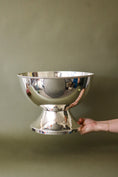 Load image into Gallery viewer, Large English Silver Plate Punch Bowl with Trim Detail
