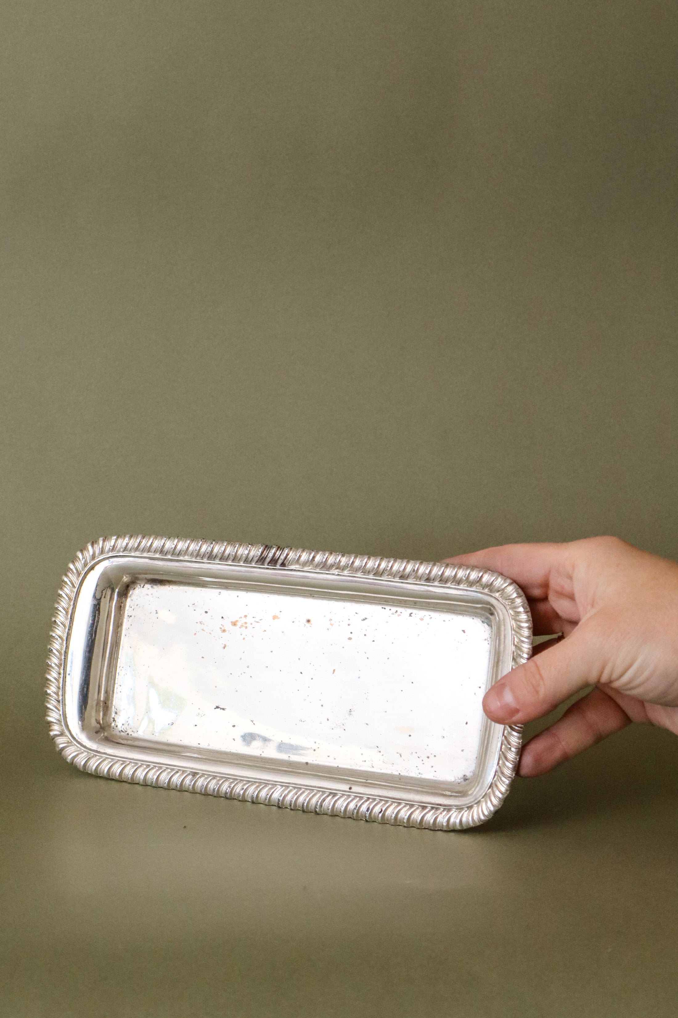 Silver Plate Butter Dish with Rope Edge