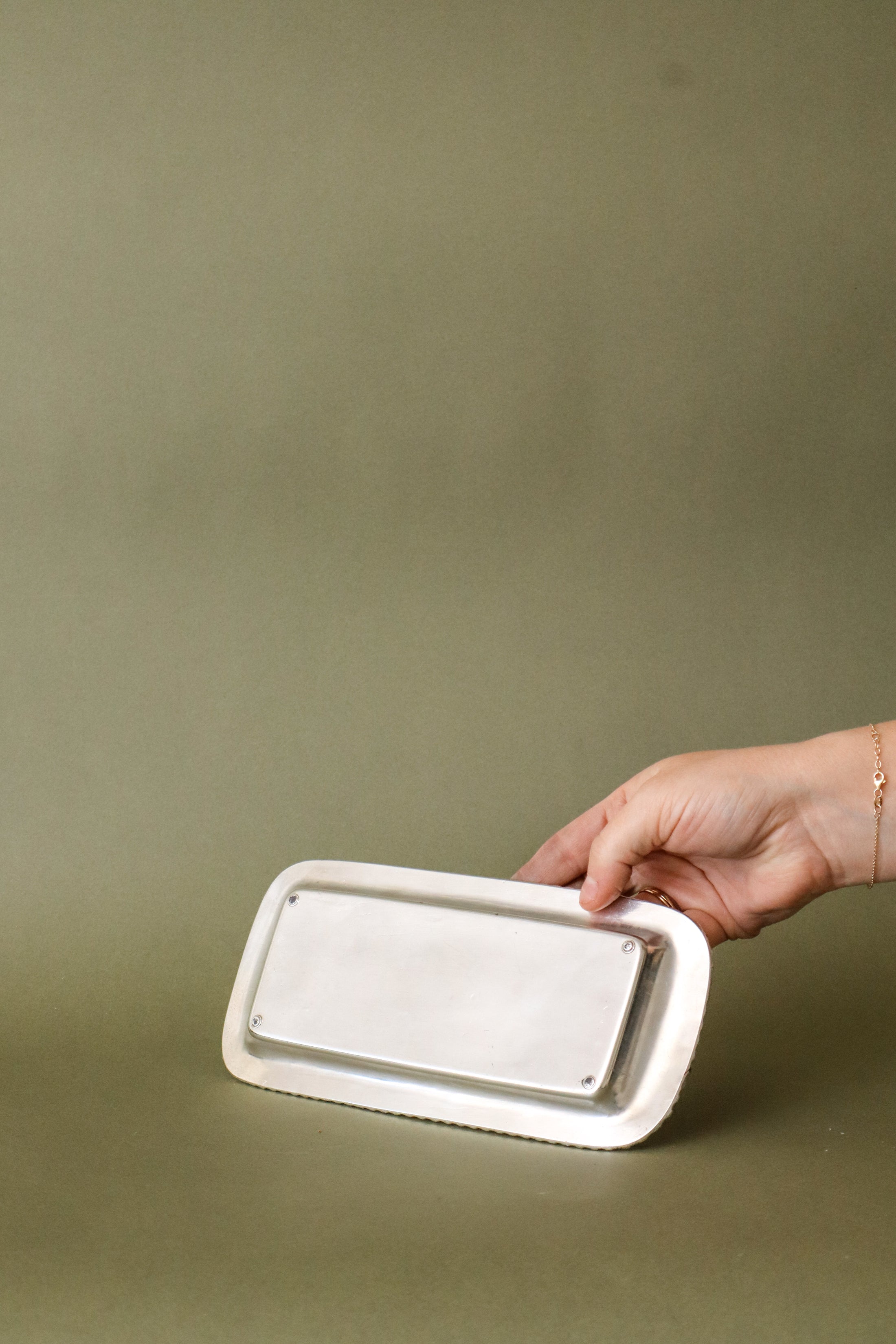 Silver Plate Butter Dish with Rope Edge