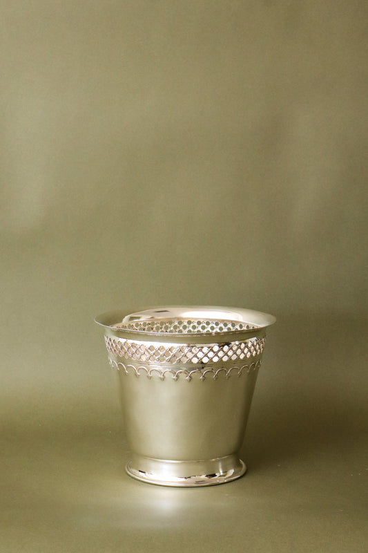 English Silverplate Reticulated Ice Bucket/Planter