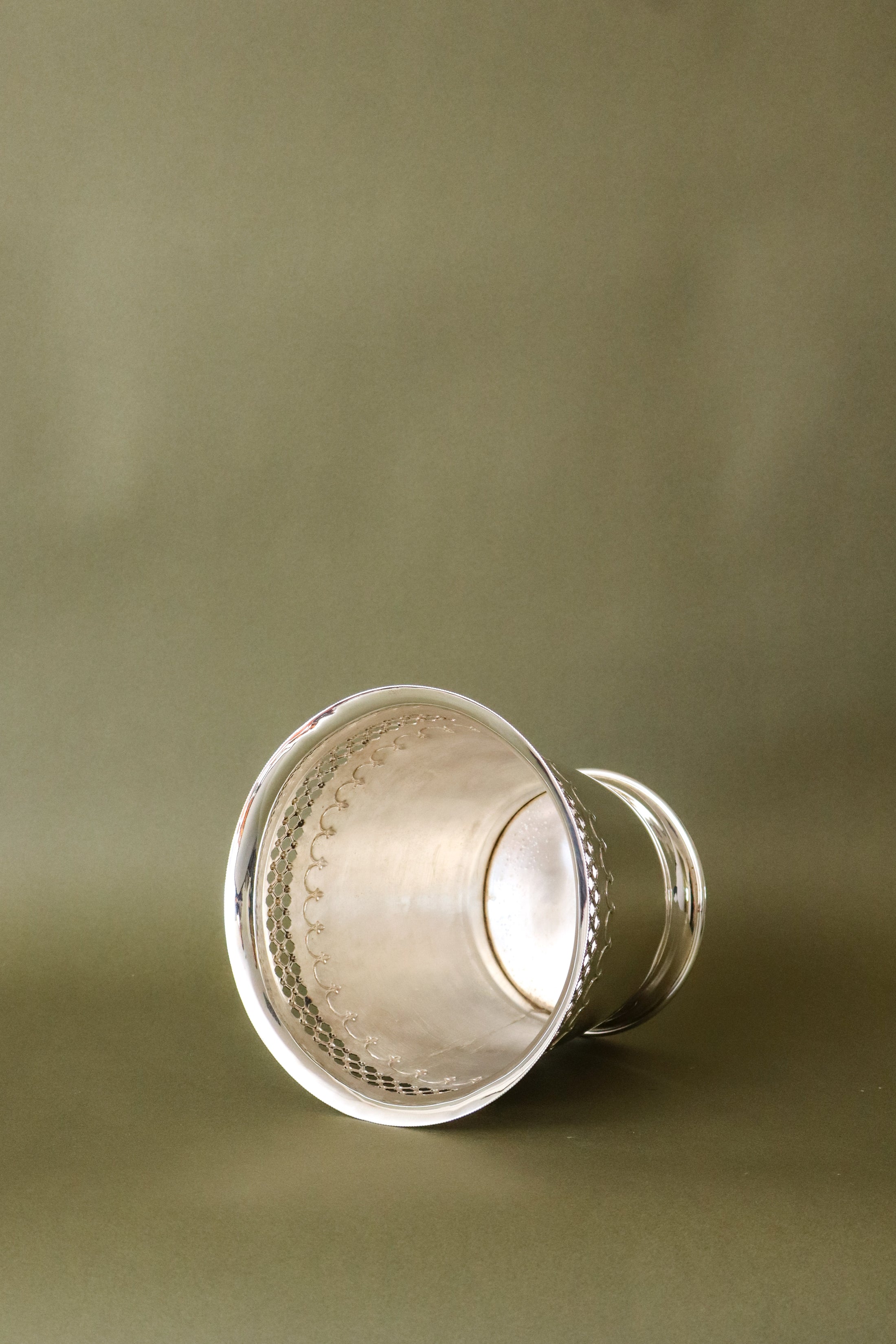 English Silverplate Reticulated Ice Bucket/Planter