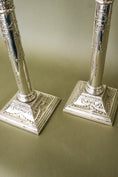 Load image into Gallery viewer, Pair English Silver Plated Candlesticks | Marked JP & Co
