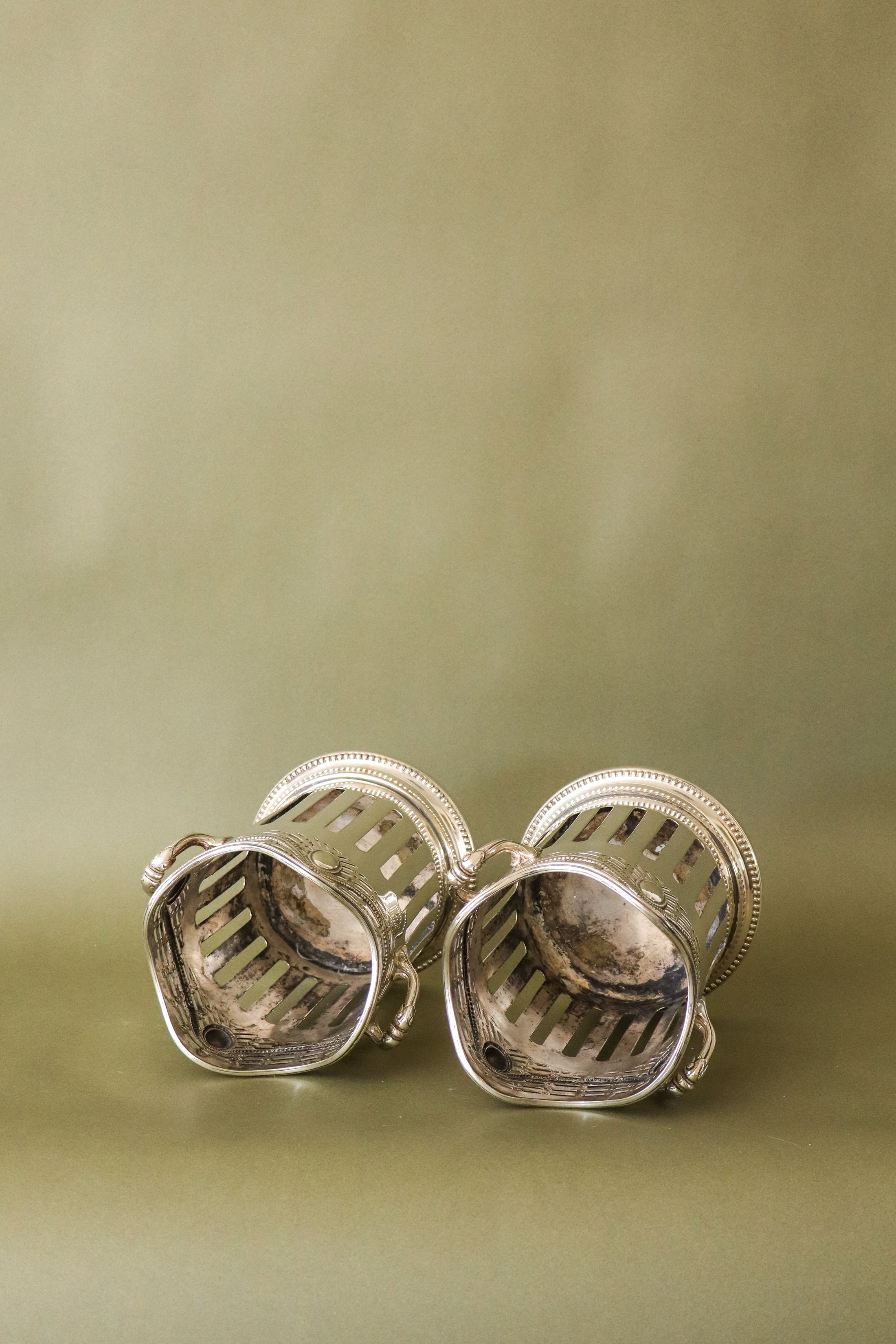 English Silver Plate Wine Sleeve / Cooler with Scalloped Rim