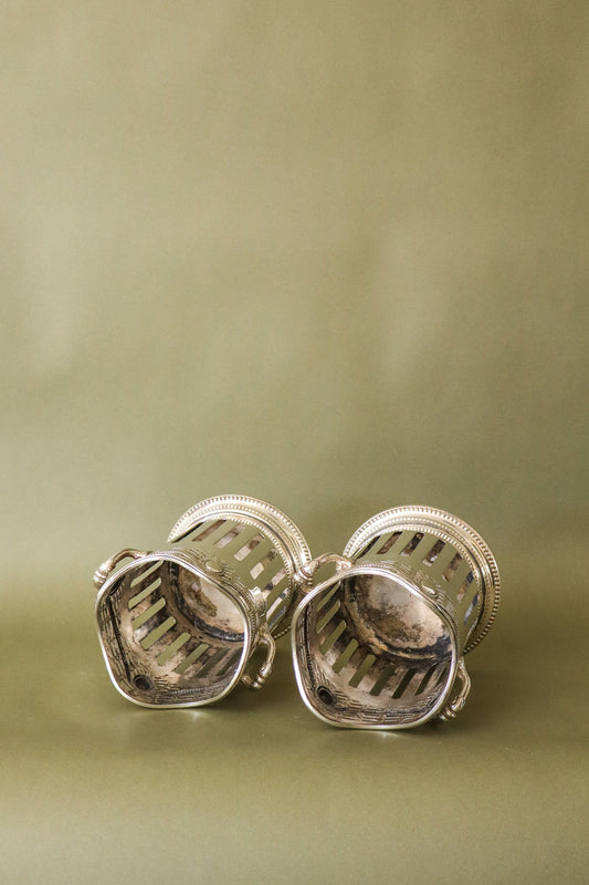 English Silver Plate Wine Sleeve / Cooler with Scalloped Rim