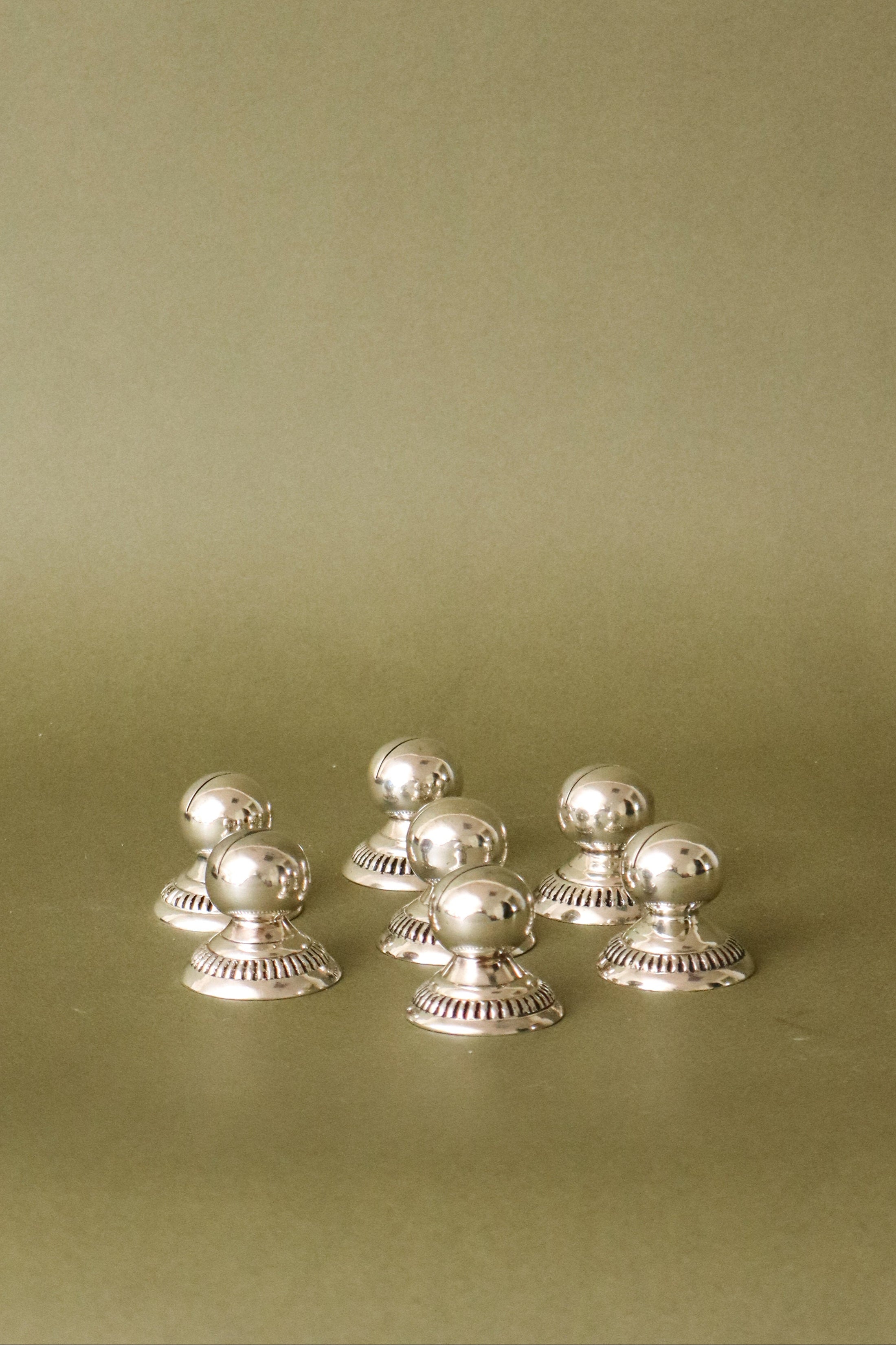 SET of 7 Silver Plate Name Card Holders