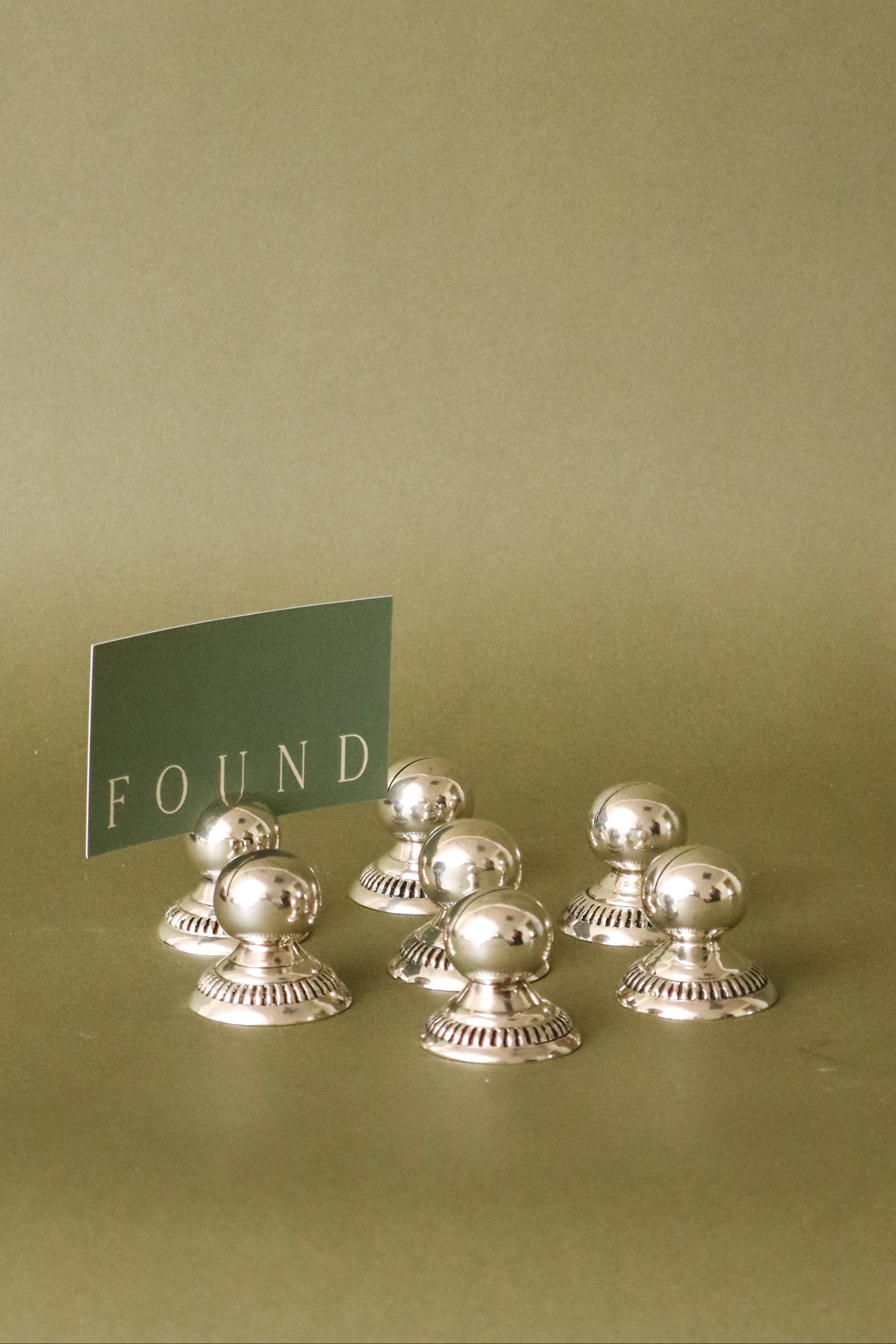 SET of 7 Silver Plate Name Card Holders
