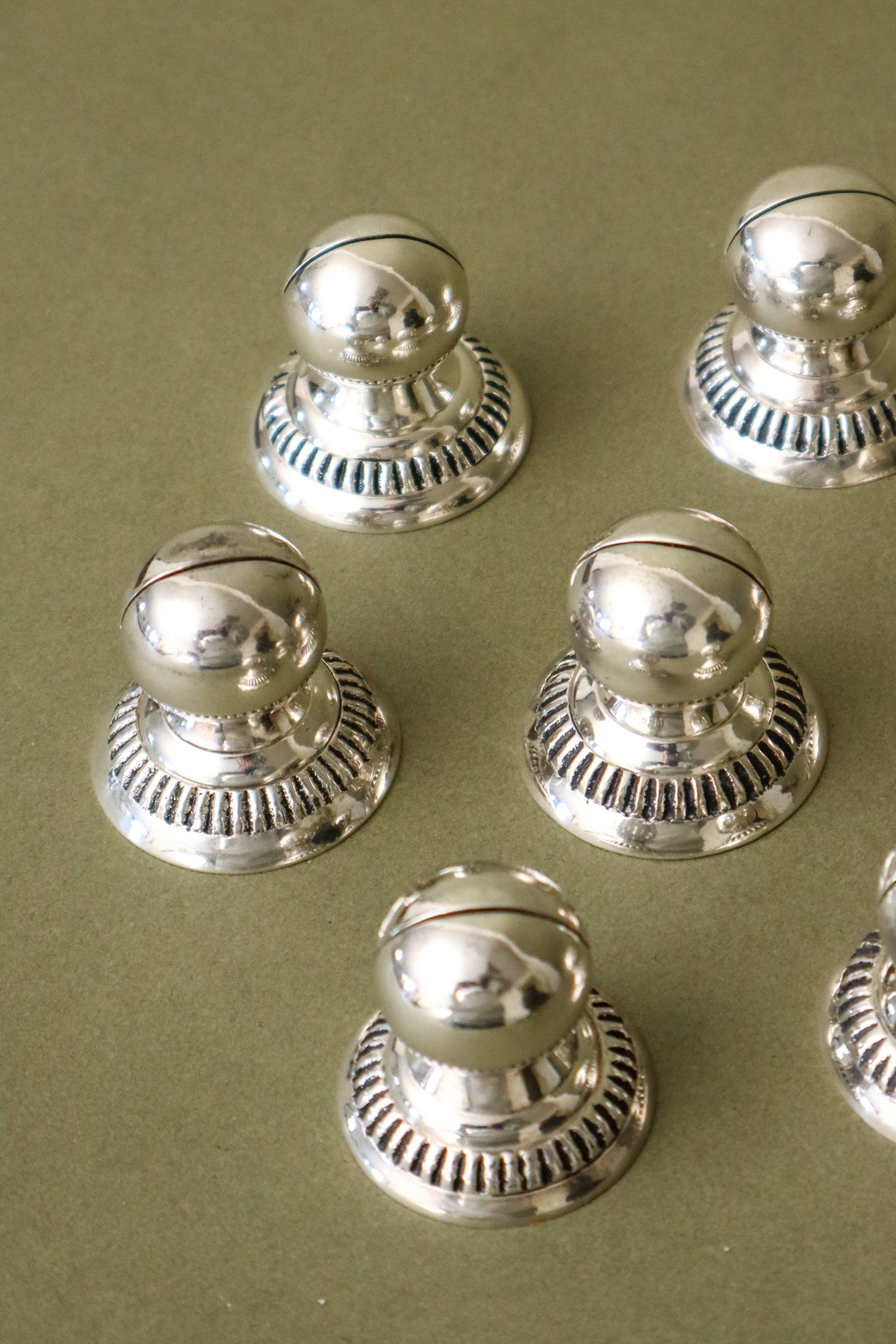 SET of 7 Silver Plate Name Card Holders