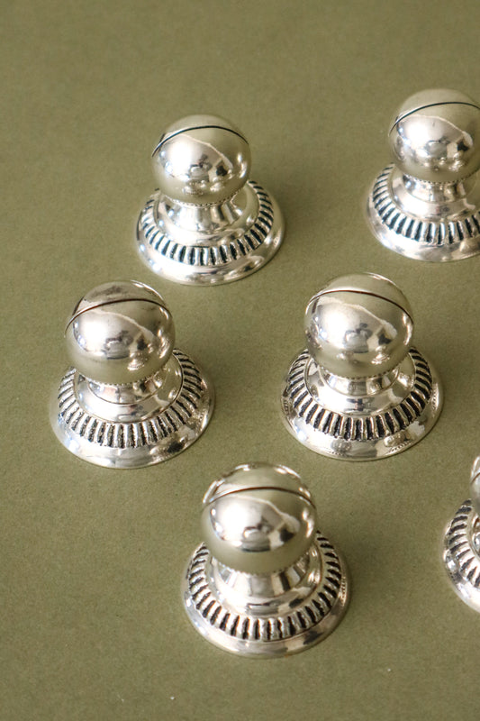 SET of 7 Silver Plate Name Card Holders