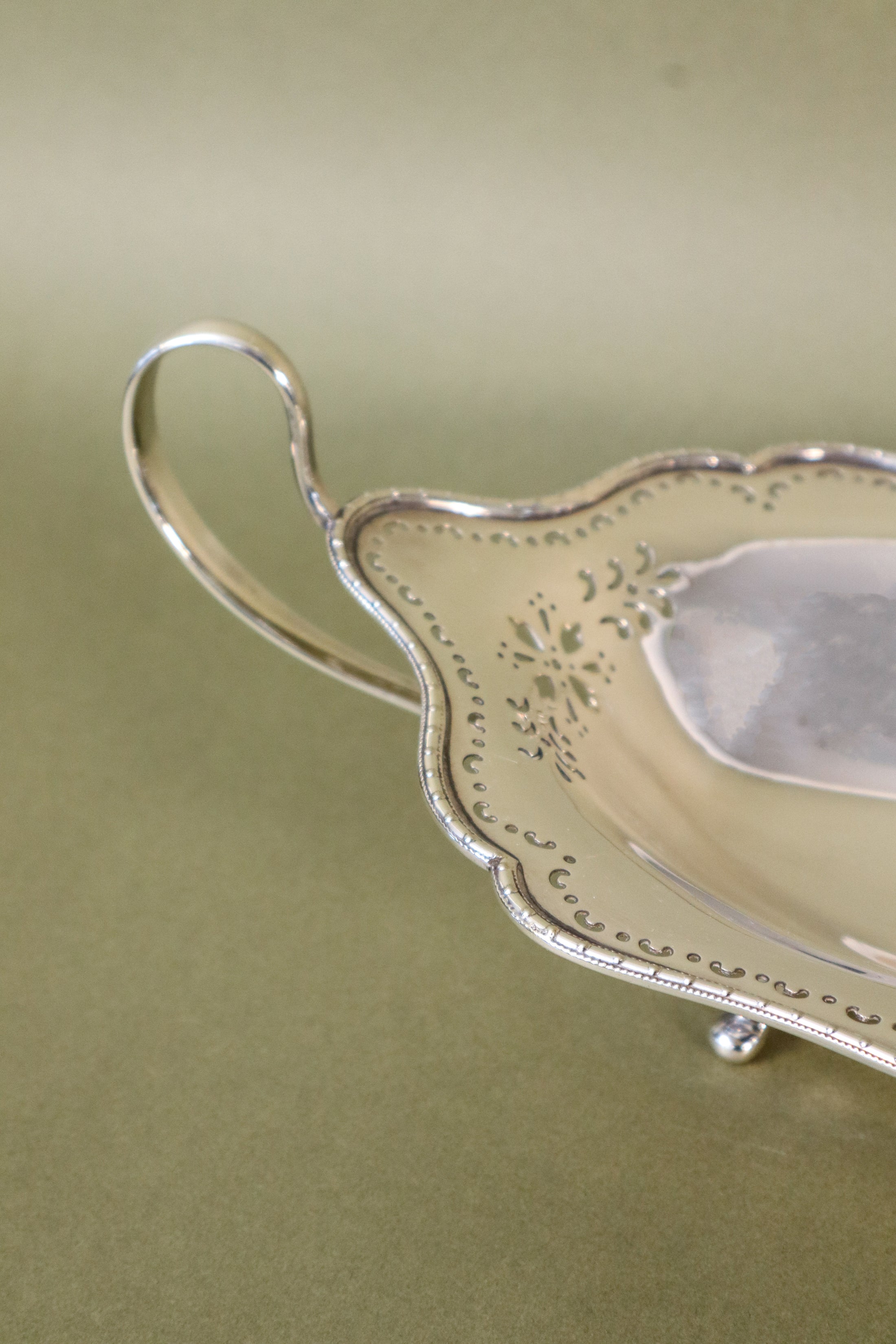 Silver Plate Handle Bowl with Feet by Mappin & Webb, London